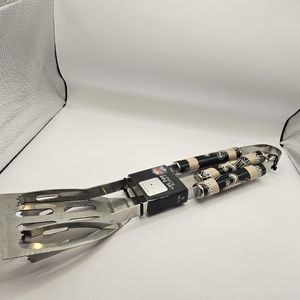 Siskiyou Sports NFL Fan Shop Stainless Steel 2 Piece  BBQ Set New Orleans Stains